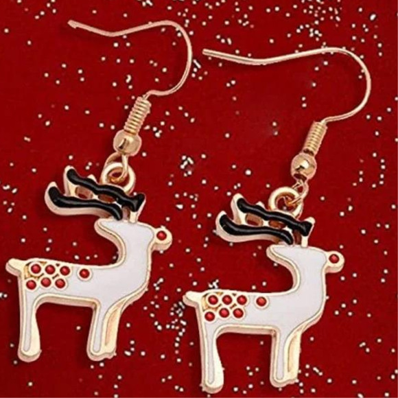5 for $25 Christmas Earrings for Women Christmas Snowflake White - Picture 7 of 15